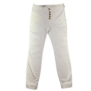 Pilcro High-Rise Denim Legging Button‎ Fly White Jeans Sz 26 Fits 27" Grunge Y2K